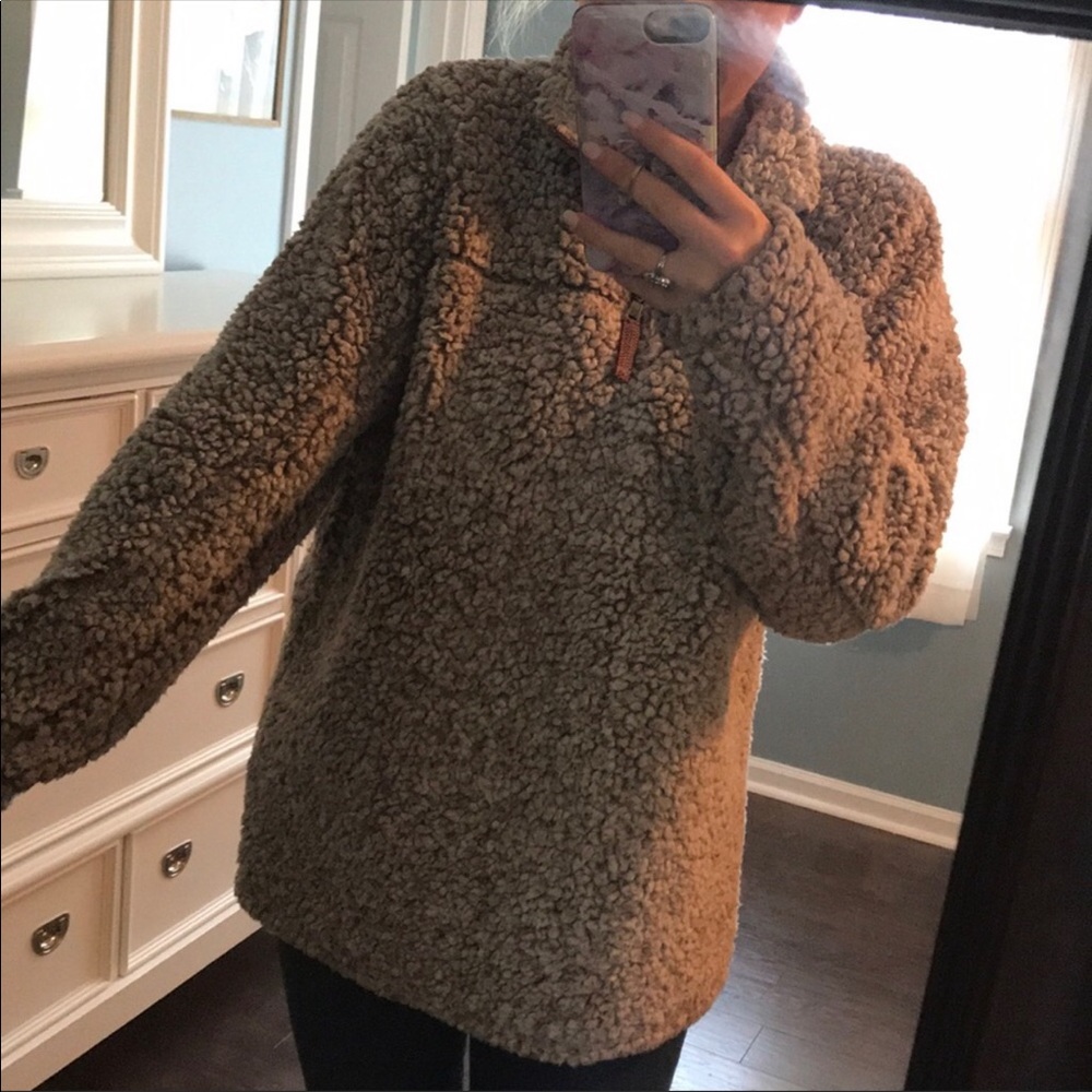 True Grit Sherpa Pullover in Brown